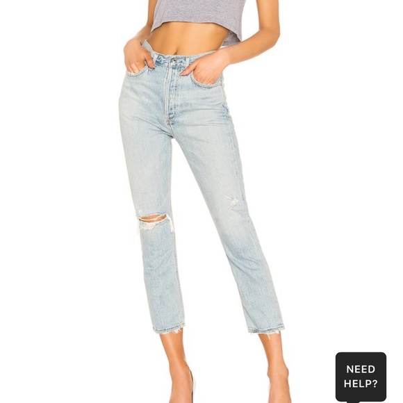 AGOLDE Riley High Rise Straight Crop Jeans Shatter 25 - Picture 1 of 6